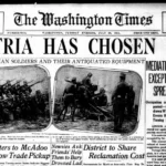 The Washington Times headline announcing that Austria had chosen war