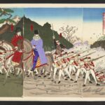 The Japanese army attacking the Gyeongbok Palace